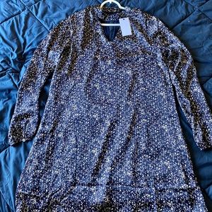 Blue Bobeau long sleeved dress